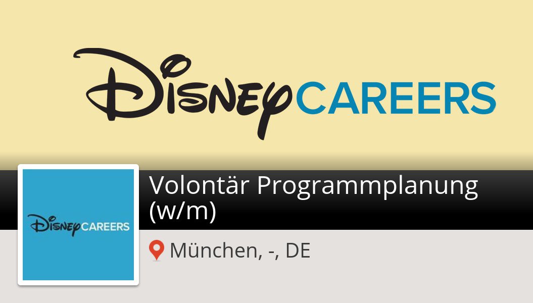 SteveTinn's tweet photo. New #job opening at #Disney in #Munchen! Volontär #Programmplanung (w/m) https://t.co/dE9TgEkzZz #DisneyJobs https://t.co/vPhbDKoByx