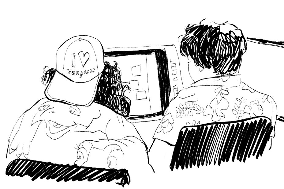 the contrast in garment pattern here is amazing 