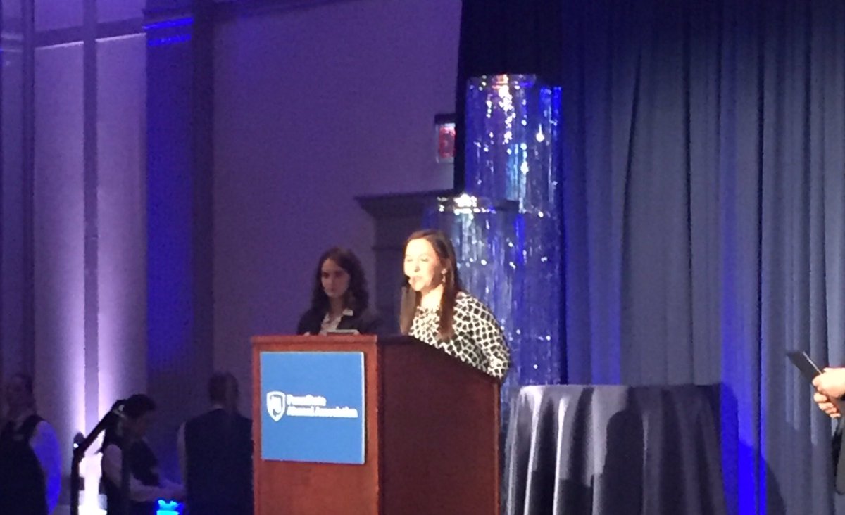 PennStateAlums's tweet photo. #PennStateAAA honoree Ashley B. Schroeder: "I just feel at home in this room surrounded by good people." https://t.co/VG4lF9TGaT
