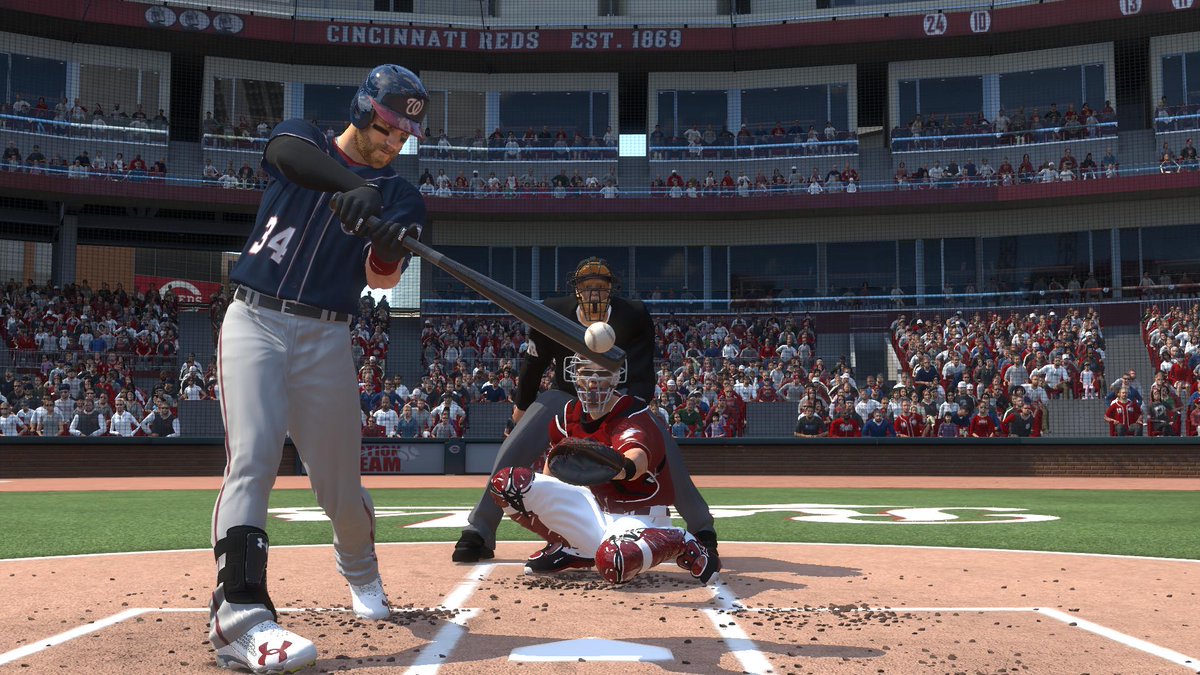 DJ81's tweet photo. Folks, this is two innings later on a changeup. Bryce goes yard again! #MLBTHESHOW17 #LockedOnTarget https://t.co/Y2Ozvu03MI
