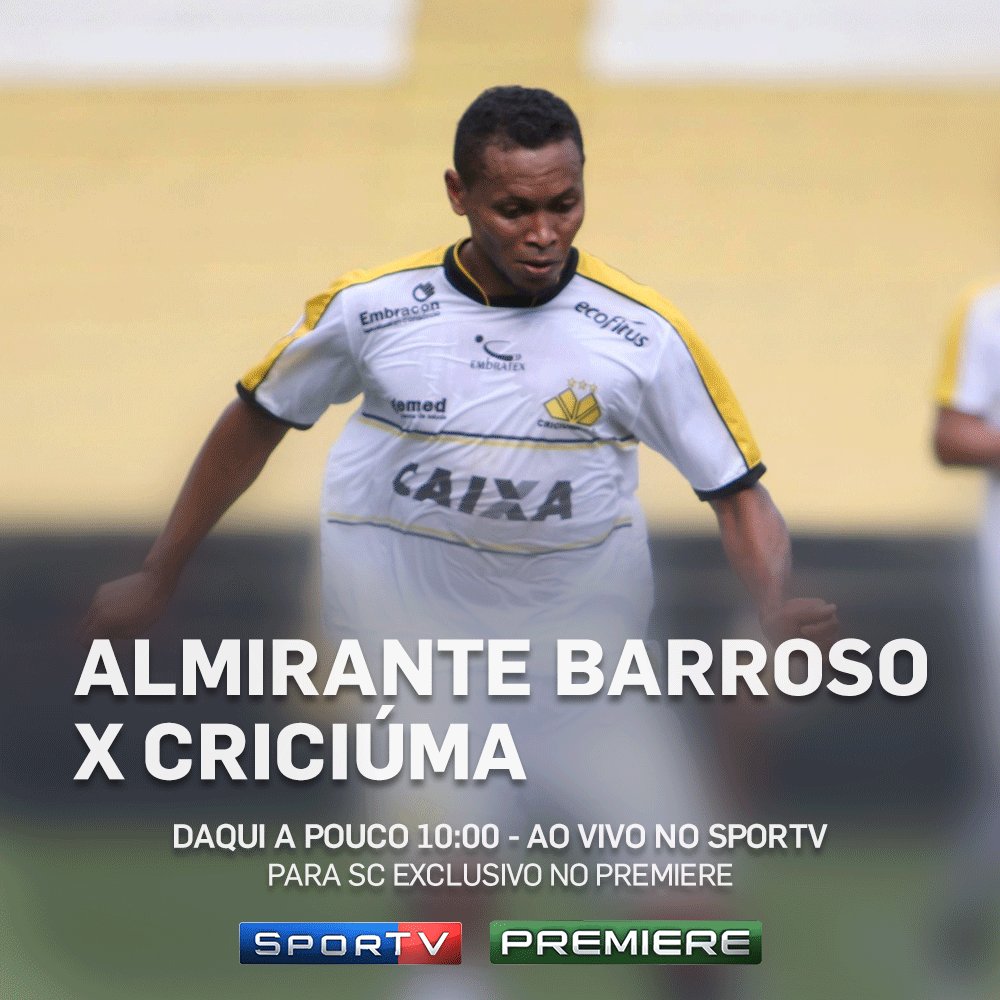 sportv's tweet photo. O @CriciumaEC enfrenta o Almirante Barroso pelo Catarinense! Veja no SporTV às 10:00 (Para SC exclusivo no Premiere) #EstadualÉClássico https://t.co/T1UoZYibW8