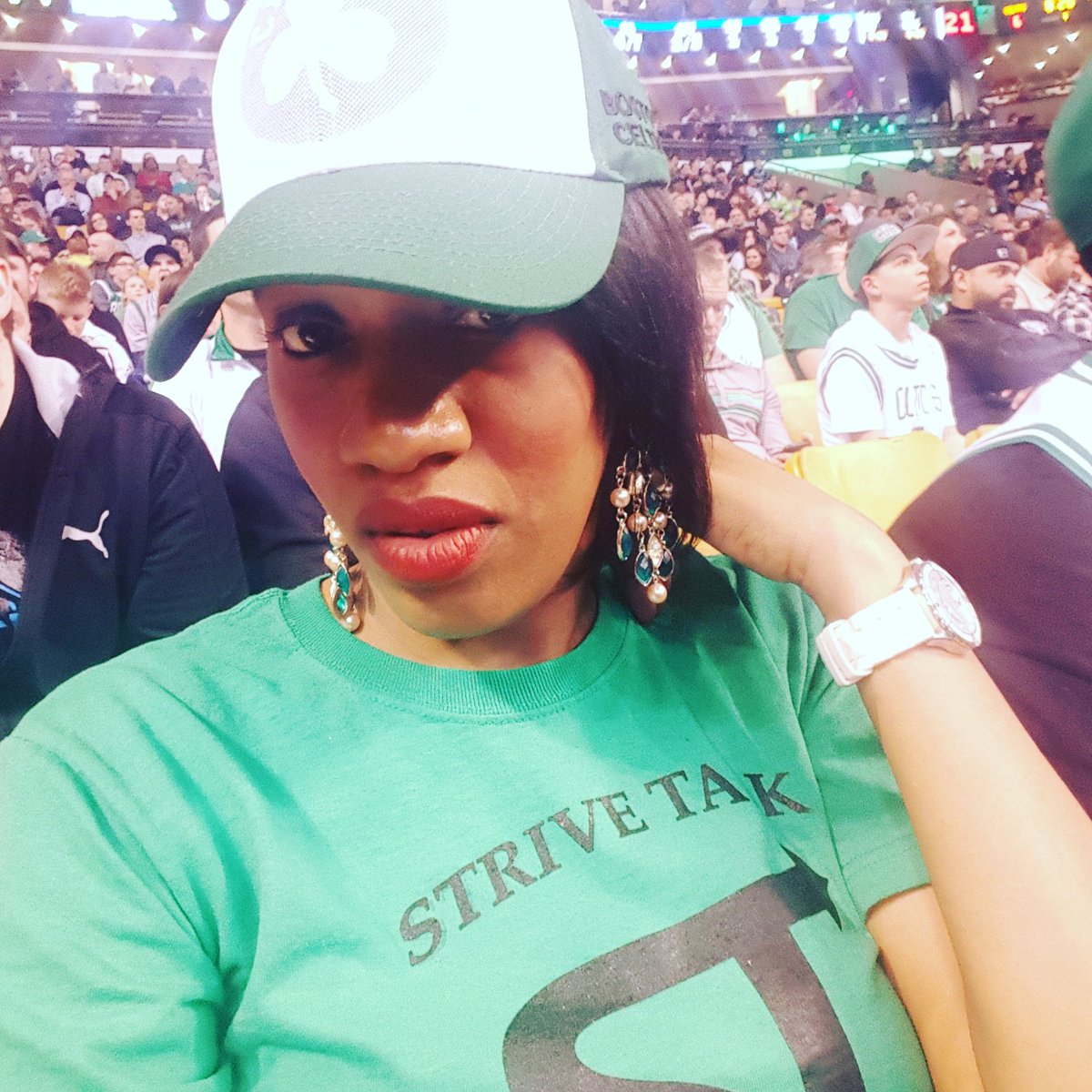 KLoniSky's tweet photo. Repping my son's company #StriveTalk t-shirt at the @celtics @tdgarden game ๐๐๏ฟฝ๏ฟฝ๏ฟฝ https://t.co/ks3osBYFqE
