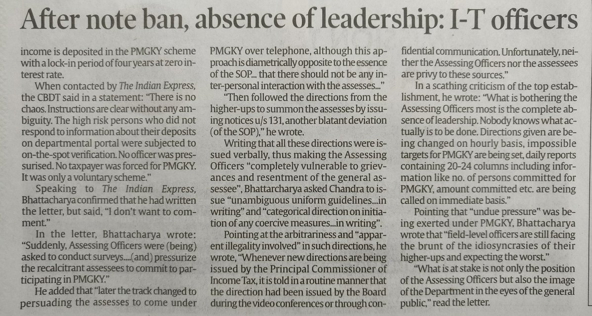 pbhushan1's tweet photo. After note ban IT officers told to harass people into surrendering money. New Finance Bill gives them licence to raid w/o recording reasons! https://t.co/qrRnuW767e