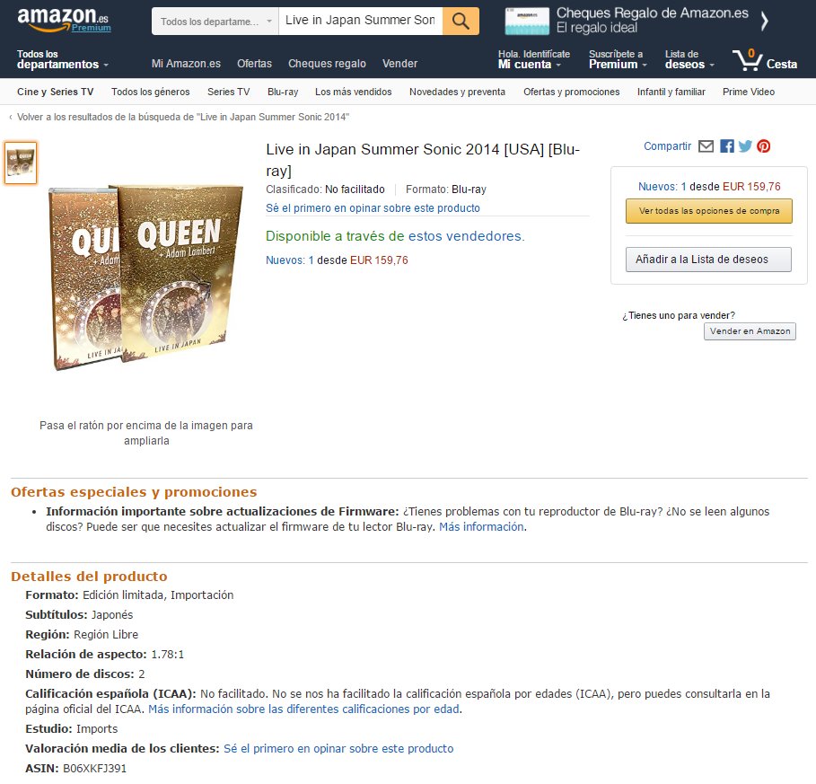 Amazon Spain: QAL Live in Japan Summer Sonic 2014
Blu-ray + CD / Limited Edition (ASIN: B06XKFJ391)
amazon.es/Live-Japan-Sum…
