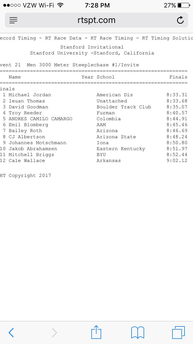 WesternTrack's tweet photo. Great runs by @WesternTrack alumni @ThomasIeuan and @theGXX17 in the steeple at #stanfordinvite Impressive work guys!!! #mountup https://t.co/IYVJSeJx1O