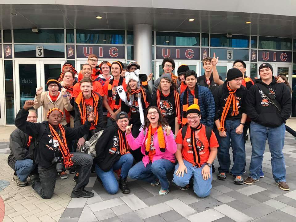 FRC1592's tweet photo. We are having a great time at #FRCMWR! #omgrobots #omgfirst #tigerpride https://t.co/uBwycZLSMb