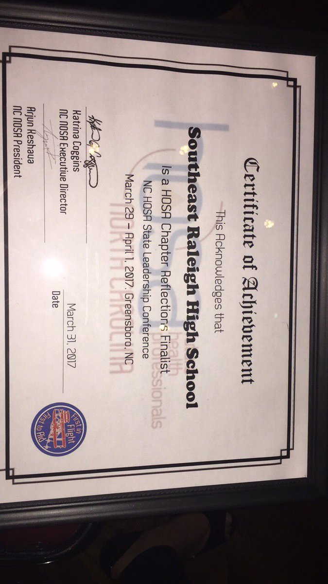 SRMHSHOSA's tweet photo. Southeast Raleigh Magnet High School HOSA Chapter Reflection AND HOSA Happenings Finalist! This ones for the East 🐶💙💚🏆@nc_hosa #nchosaslc41 https://t.co/b4nDbVCDDQ