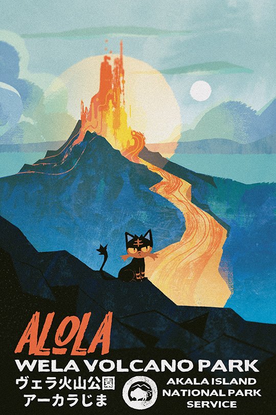 Chuwenjie's tweet photo. Greetings from beautiful Alola! Available for preorder as prints and as a postcard set at my store! https://t.co/lLdGpq9AEv https://t.co/1Lw4PGWwJP