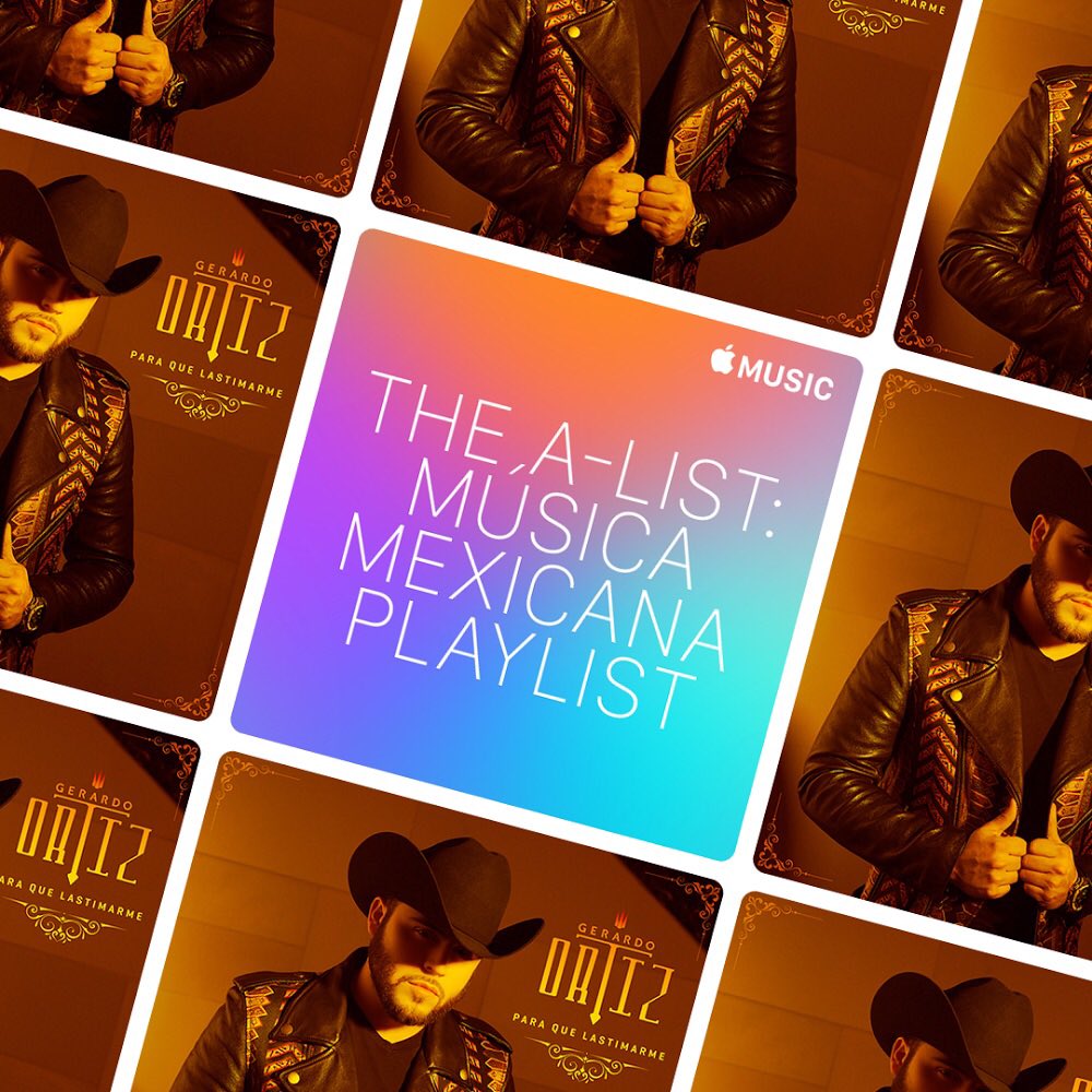 gerardoortiznet's tweet photo. #paraquelastimarme encabeza el playlist esencial de @AppleMusic #TheAListMusicaMexicana #applemusiclatino https://t.co/lw8tblCmBo https://t.co/0AJGZtsciP