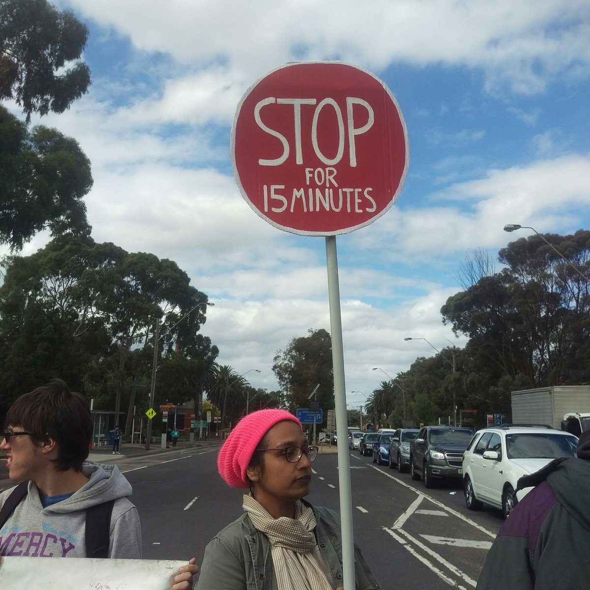Basilosauruz's tweet photo. frustrated drivers stopped for 15 mins in #Melbourne not a long wait compared to #refugees in #detention #cantstandby #closethecamps #live https://t.co/0opAGVyqTr