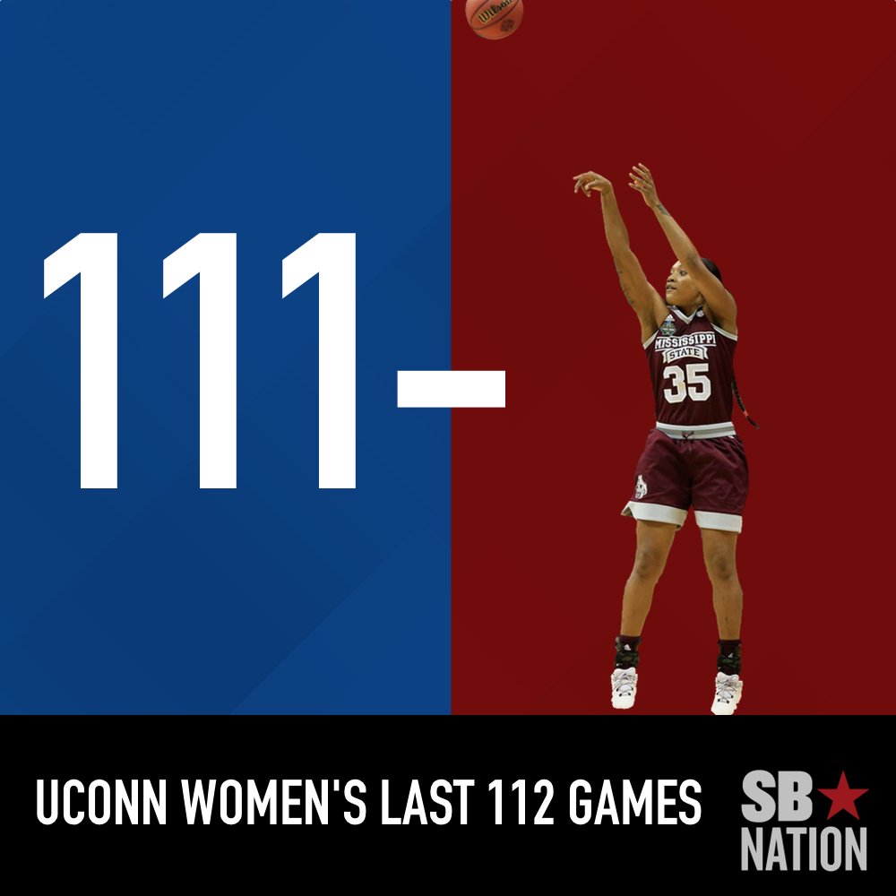 SBNation's tweet photo. MISSISSIPPI STATE DID IT! 

MISSISSIPPI STATE BEAT UCONN! https://t.co/ubfgFN06Ny