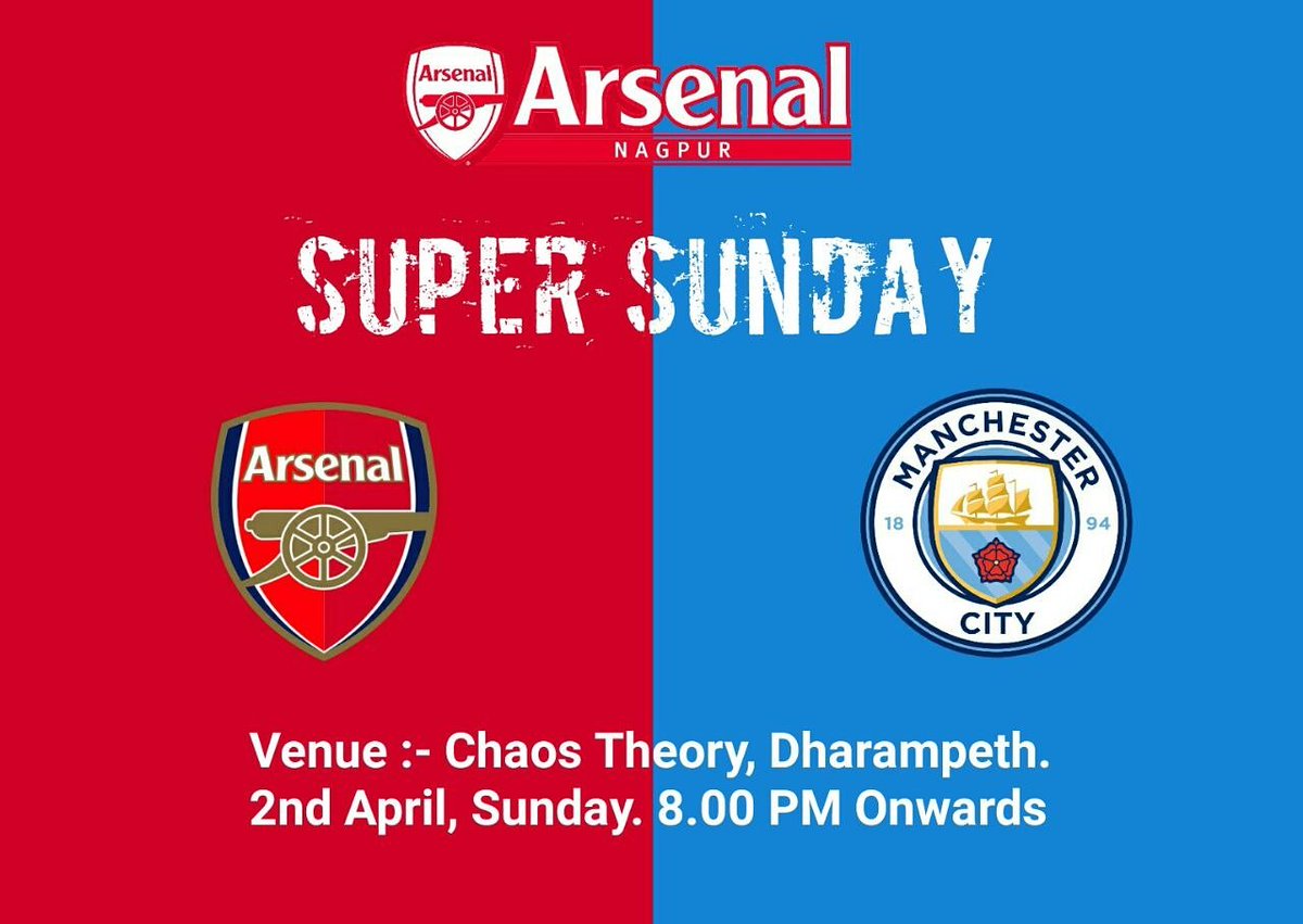 Join us This Sunday @ChaosTheoryngp for #AFCvsMCFC #LetsMakeSomeMemories #COYG