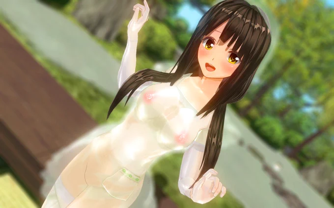 透けエプロン割烹着の下消したヤツ#CM3D2 #カスタムメイド3D2 