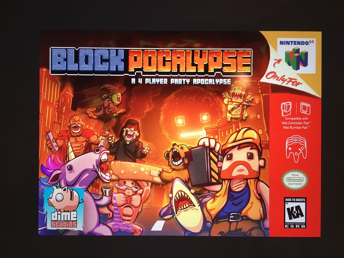 blockpocalypse's tweet image. Sneak peak at box art. Get ready to blow out the dust and relive the good old days with Blockpocalypse.