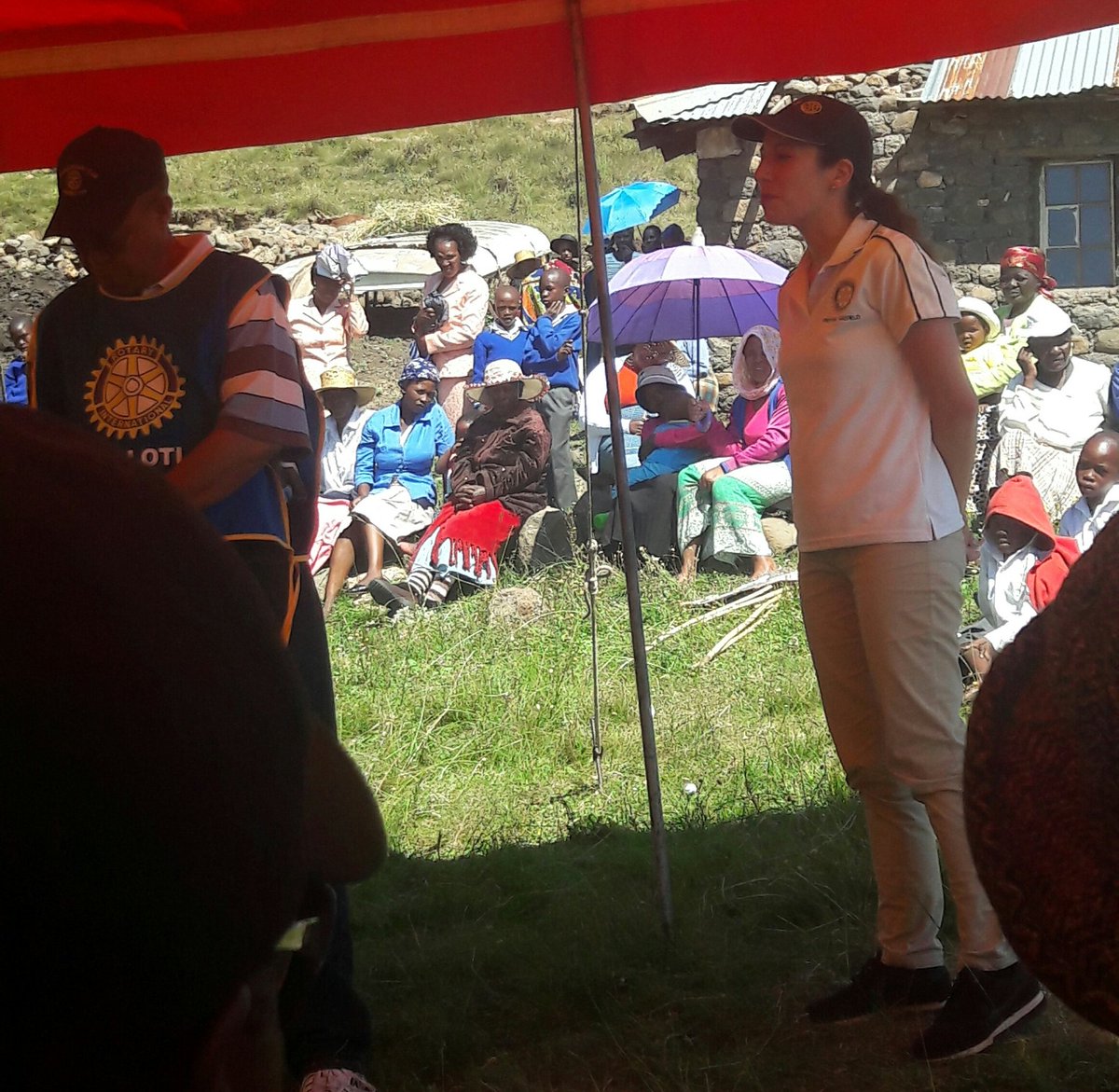 PulengL's tweet photo. #MalotiRotary & @RotaryHatfield Presidents handing over library & school books @Rapoleboea rural #Lesotho #WeekofService2017 @Rotary https://t.co/5LNfV4u4GQ