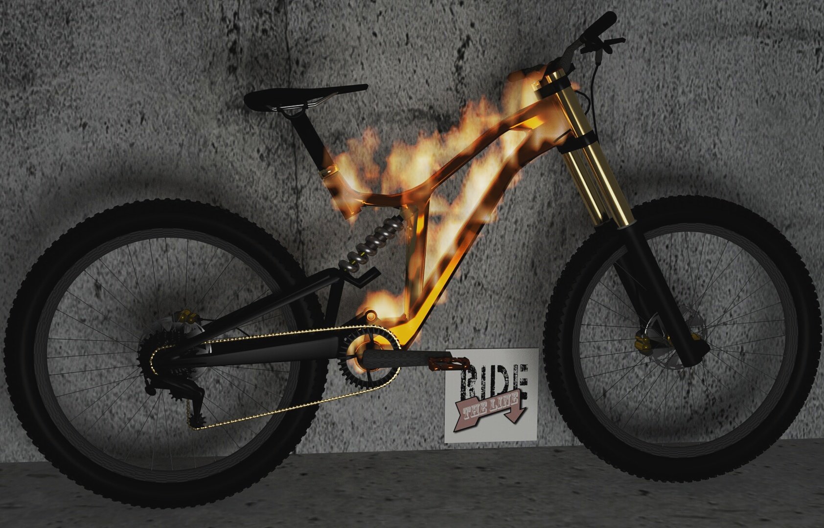 Ride The Line MTB on X Flame paint job as requested. Maybe too literal with the flames though. mtb mountainbike cycling Crankworx bicycles ride bike uci https t CYTI8MyCyc X