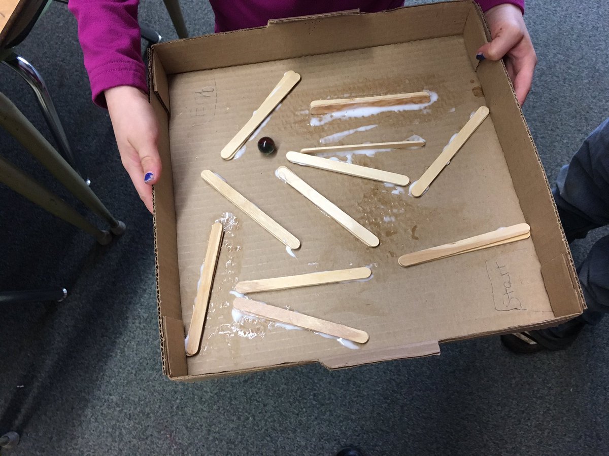 judith_hardman's tweet image. This week&apos;s Maker&apos;s Studio challenge was marble mazes!  #applieddesign #gluefun