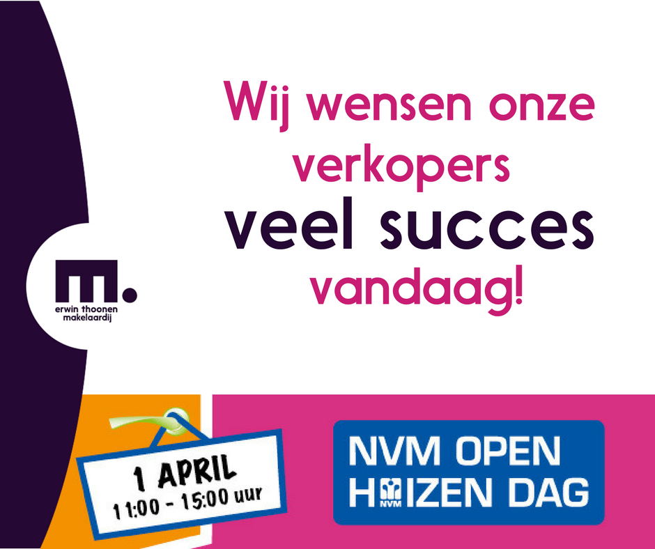 Wij wensen onze verkopers veel succes vandaag met @nvmopenhuis! ow.ly/n0p830aqUxh