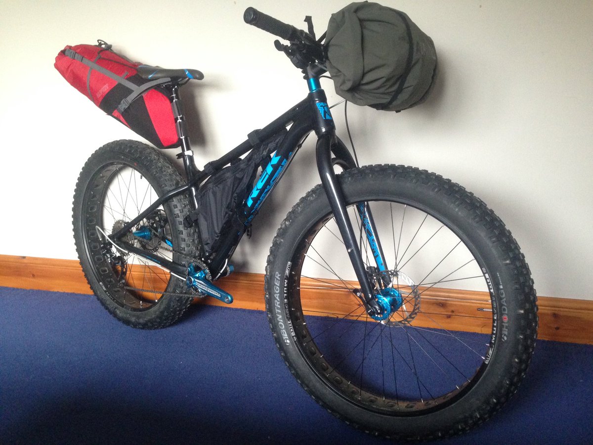 Thought I would try out what all this fat bike malarkey was about. Set up ready for a bit of off road touring! #fatbike #mtb #cycling