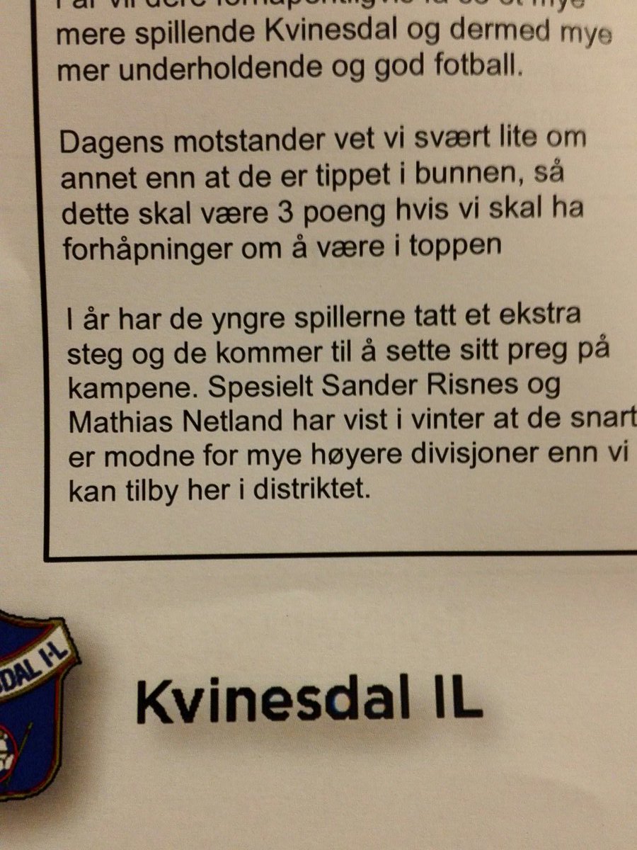 FKSolbygg's tweet photo. Godt at @kvinesdal_il ikke har speidet oss godt nok det gir oss en sjanse 😂 https://t.co/8xm5LEokKr