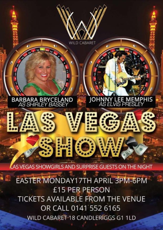 Vegas comes to Glasgow this month courtesy of the fantastic <a href="/BBryceland/">Barbara bryceland</a> &amp; <a href="/JL_Memphis/">Johnny Lee Memphis</a> ✨ Book: ow.ly/Dev0309HziU or 0141 5526165 📞