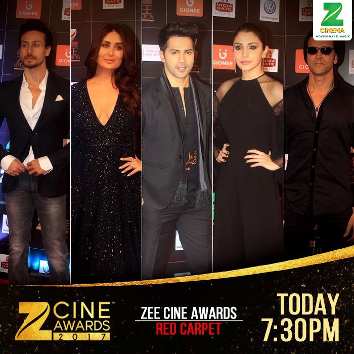ZeeCinemaME's tweet photo. Glamour, style &amp; grace at the #ZeeCineAwards2017 Red Carpet!
Get ready to be mesmerized by the beauties &amp; hunks!
tonight 7:30 PM onwards https://t.co/FIhP988Nqx