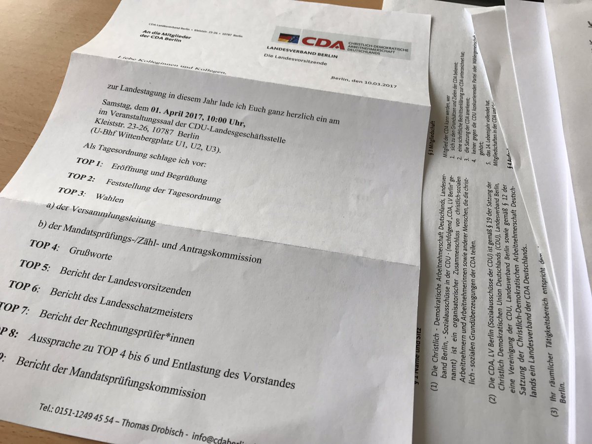 OlafLemke's tweet photo. Landestagung der #CDABerlin mit Neuwahl des Landesvorstands und einigen guten Anträgen. @CDA_Bund https://t.co/ss0fCwL4HY