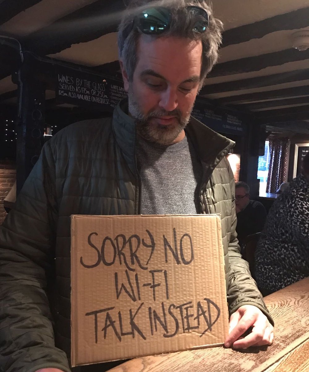 ditchlingbull's tweet image. We've decided to switch off our Wi-Fi to help everyone talk to each other more &amp;amp; focus on drinking &amp;amp; eating #ditchthescreens #itsgoodtotalk