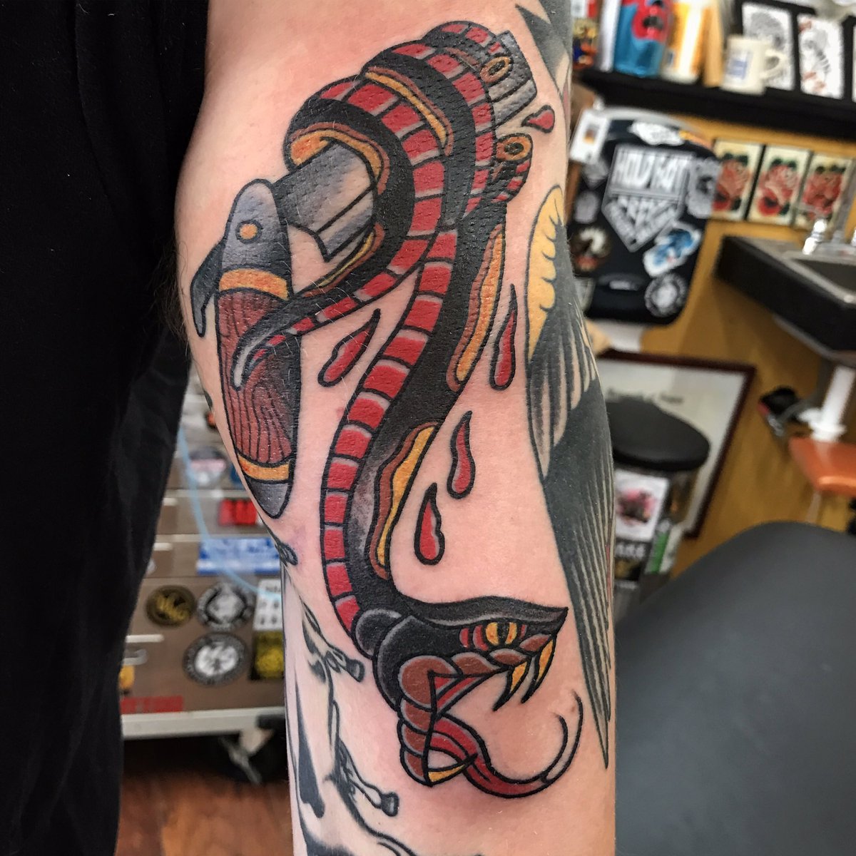 Straight razor and rose done by ericcaudill at Monument Tattoo in  Indianapolis IN  rtraditionaltattoos