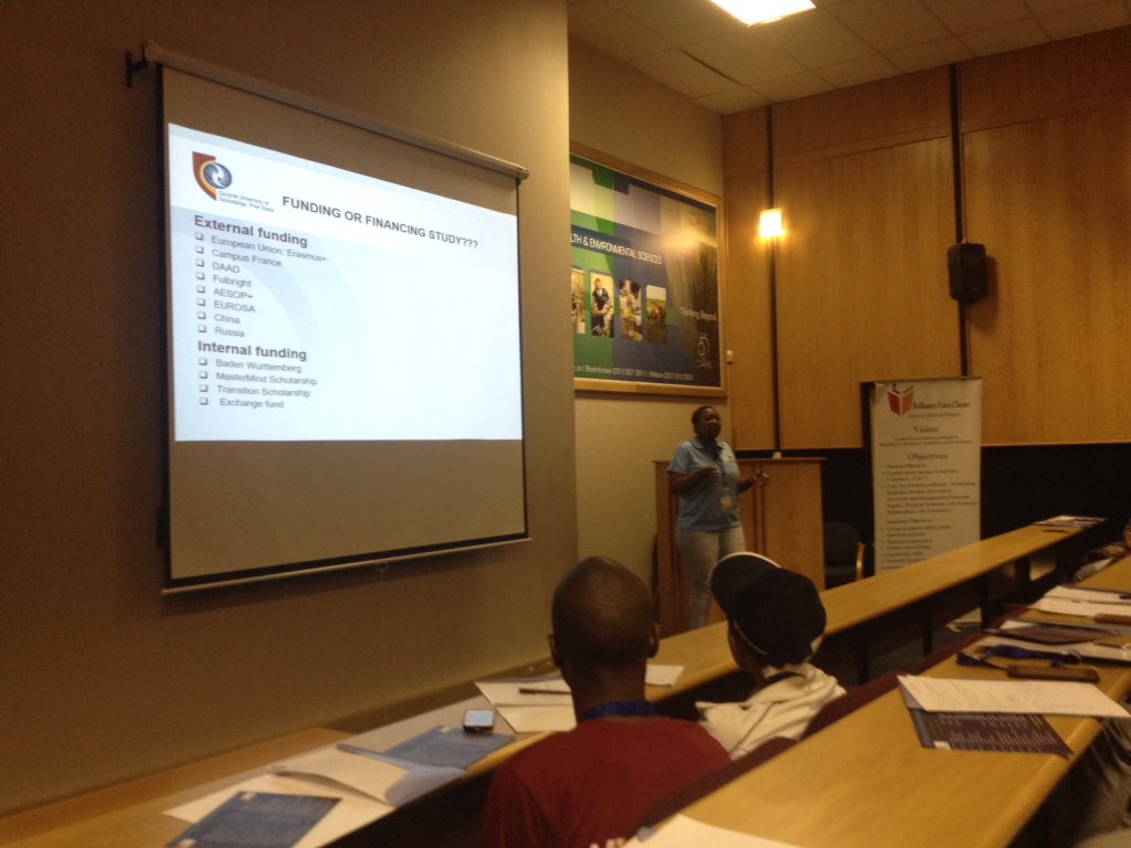 MohaleMakoae's tweet photo. Mrs Moleyane on the podium educating us about studying overseas.@brexclasses @victoriaahlen @EMubuntu #capacityforbrilliance https://t.co/SStrsPapv1