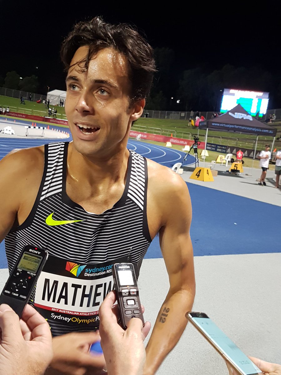 AustralianAths's tweet photo. "I just really wanted it. I was never really sure if I was going to win. I'm bloody relieved." - @LukeMathews95 https://t.co/wjUsFRNvYR