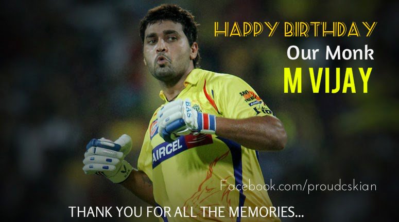 Happy birthday Murali Vijay                              
