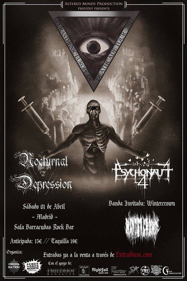 WintercrownBM's tweet image. Hoy! Sala Barracudas #Madrid #NocturnalDepression @Psychonaut4Band y @WintercrownBM #BlackMetal #MetalExtremo #Metal #HornsUp #DSBM