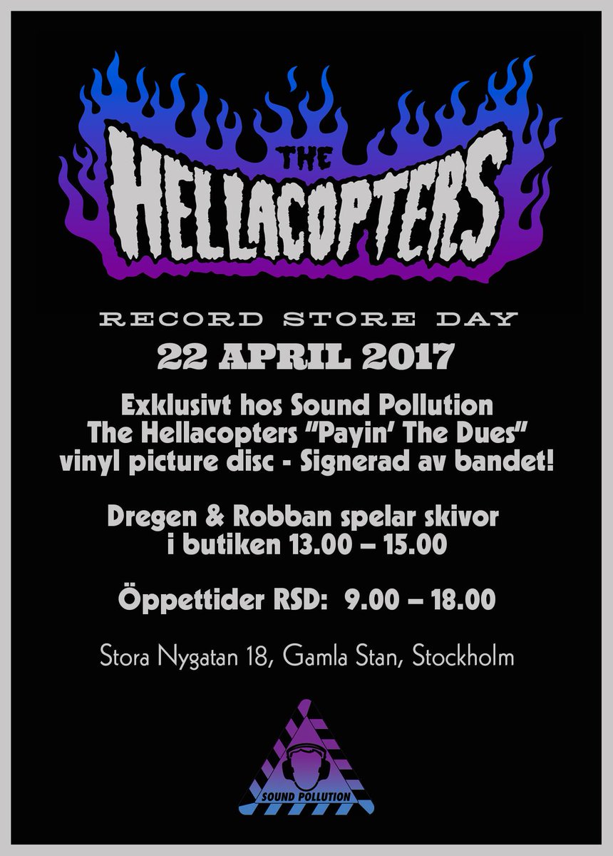 Exklusivt i vår butik på #RSD - The Hellacopters - "Payin' The Dues" vinyl picture disc - Signerad av bandet! 22 April, save the date!