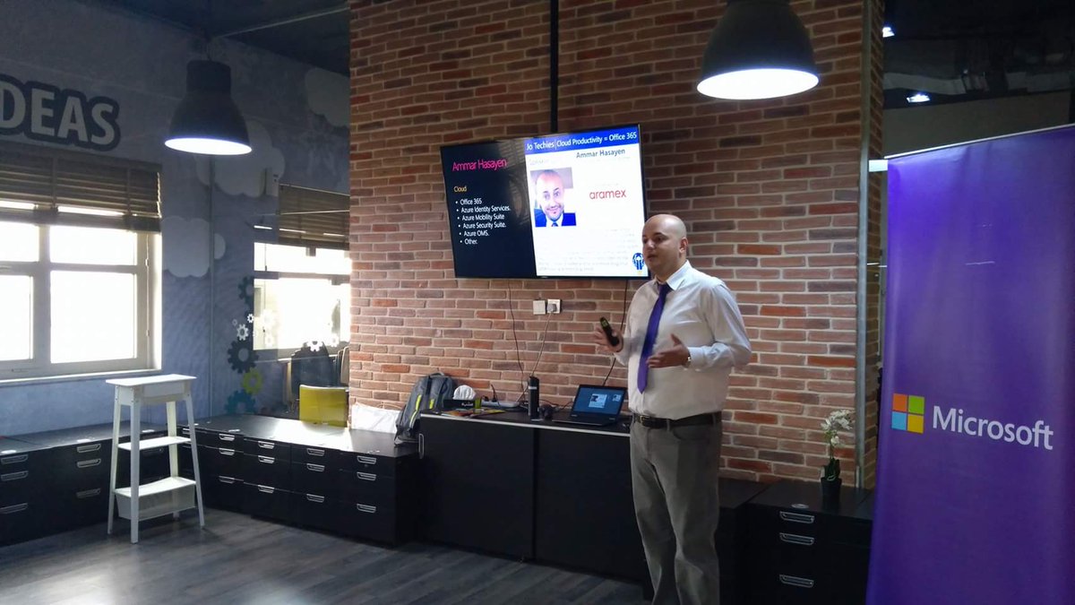 Umniah's tweet image. An amazing event #cloudproductivity  organized by @JoTechies with the enthusiastic speaker @ammarhasayen at #TheTankJo #JoTechies