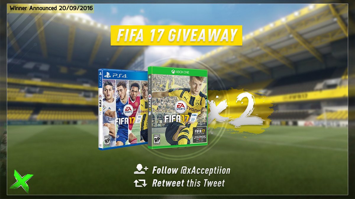 AlDaniel2's tweet image. FIFA 17 DELUXE COPY GIVEAWAY! (x2) 🎉⚽️

Retweet/Follow for a chance to win! (Be Active)!!... by #XayTV6fNagujA4j