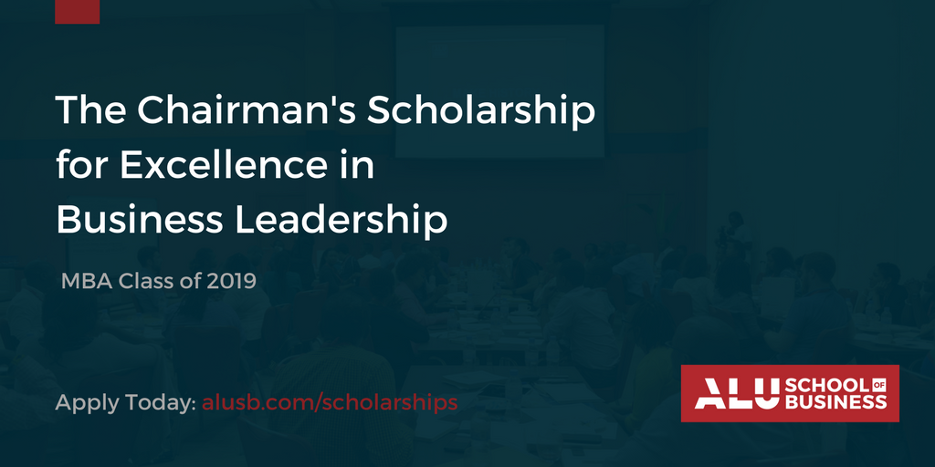 alubusiness's tweet photo. Excited to announce Chairman's Scholarship for remarkable young African professionals! Apply by May 7th: https://t.co/1KeX1cgdE4 #AfricasMBA https://t.co/RBRNuLr0fJ
