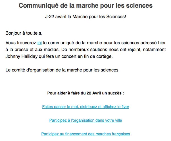 ScienceMarchMPL's tweet photo. Parce que les sciences servent aussi à émerveiller, à Montpellier nous attendons @manuchao #ScienceMarchMontp #22Avril #JourDeLaTerre https://t.co/gtpp7u3npB