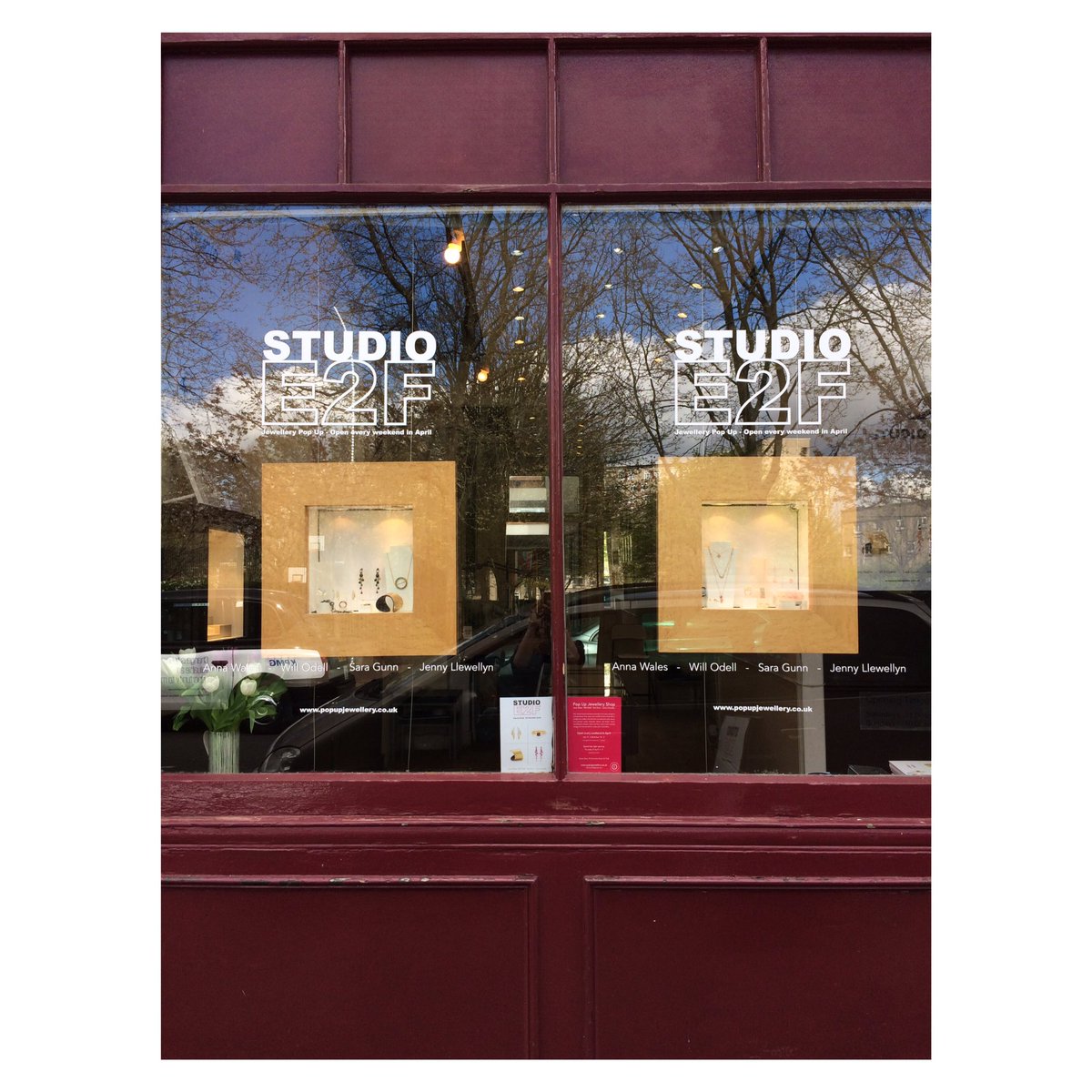 And we're open. Pop in to our pop up, myself &amp; <a href="/Odell_Will/">Will Odell</a> are here until 5.30pm today. 94, Columbia Road. #studioe2f #popupjewellery