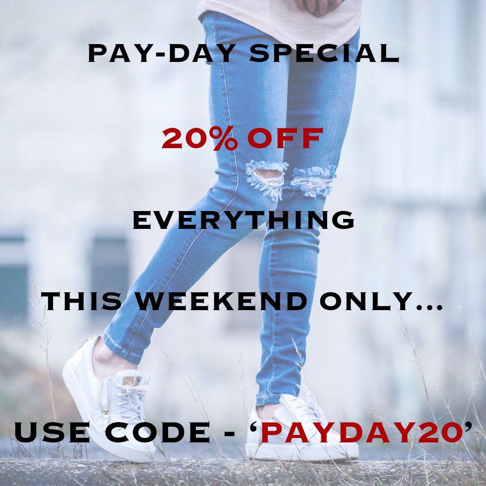20% OFF All Of Our Products This Weekend Only!
- Use Code 'PAYDAY20' At The Checkout.
foreverfaithless.co.uk
#payday #sale #menswear #style