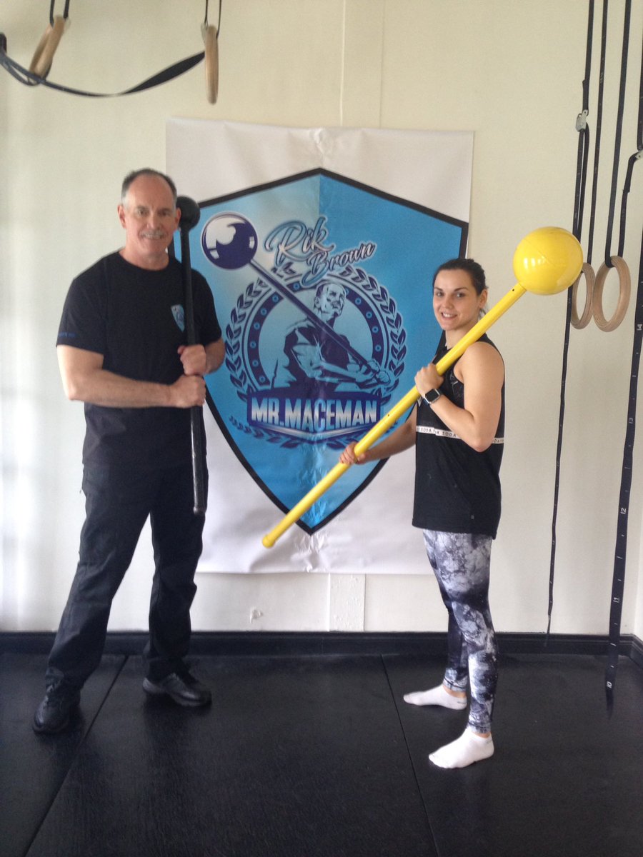 KajaChoma's tweet photo. After a late night it's time to get back on track. Great seminar this morning with Mr. Maceman! #macebell #MrMaceman https://t.co/b0zcS0RwFp