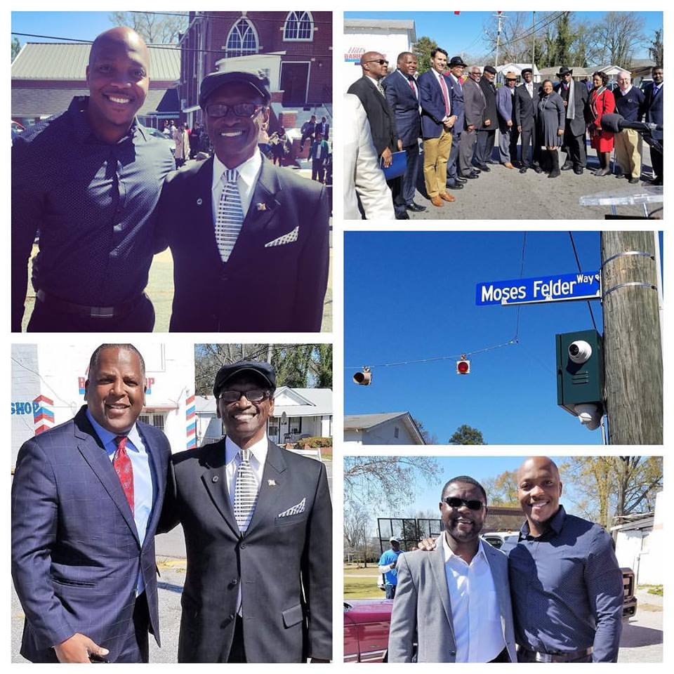tuckprojectsc's tweet photo. An honor today to support @HillsBarberShop and Deacon Moses Felder t the unveiling of his new street sign. https://t.co/lSfgCYMwpD