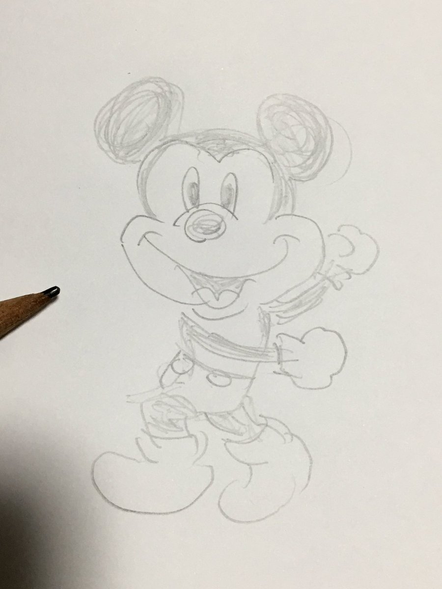 No 29 いま 世界一受けたい授業 でやってたミッキーマウスの顔の描き方 を見てた09さんから突然 描いて と言われて秒くらいで描いたミッキーがこちら