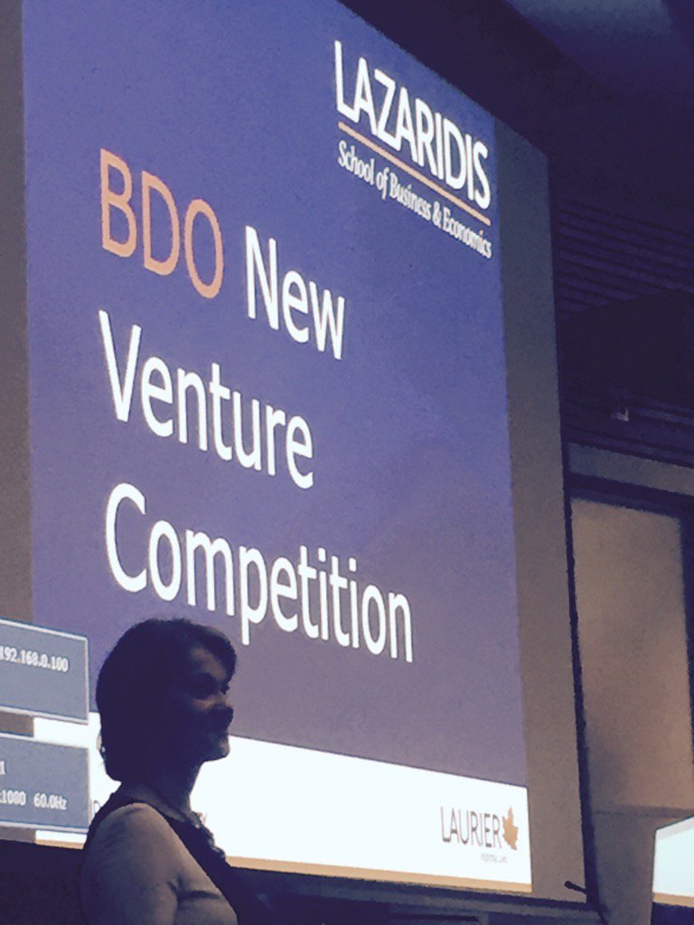 LazaridisSchool's tweet photo. Getting ready to begin BDO New Venture Competition finals #firstyearBBA #BU121 #lauraallan https://t.co/ho13tF5Y3w