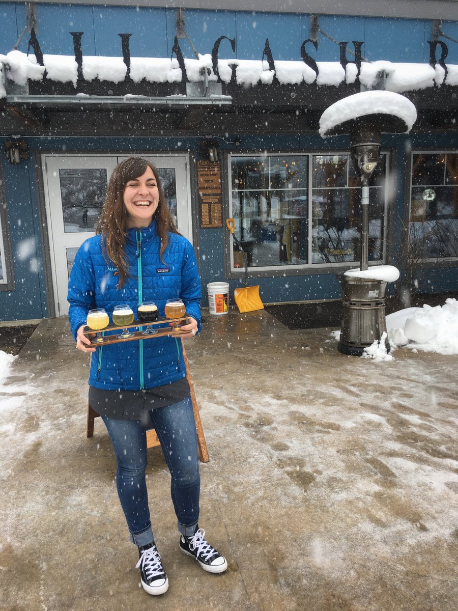 AllagashTasting's tweet photo. No joke, its snowing and we are happy @AllagashTasting ! We assure you that we're open! Come visit. #aprilsnowday #Map40 https://t.co/6uXbaBqCwn