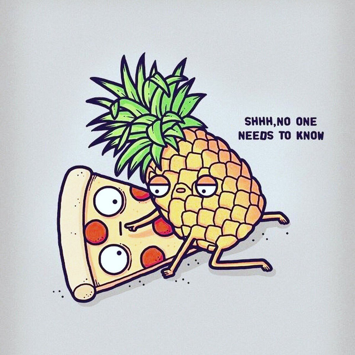 😂 Who else likes pineapple on their pizza? I love it! ❤️ #pineapplepizza #secretlove