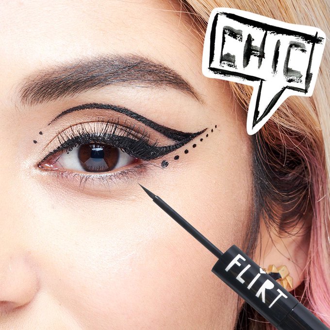 dot dot dot dual eyeliner art from @flirtcosmetics. 20% OFF this weekend.  USE CODE: DOT20 at https://t