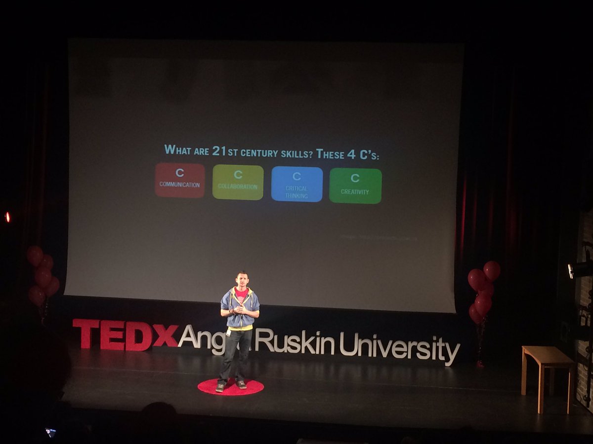 TEDxARUni's tweet photo. Mark Calleja with his talk Crafting Creators from Consumers #TEDxARU https://t.co/24m1xAIims