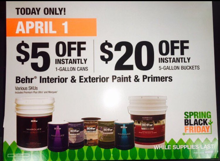 NamezLauraa's tweet photo. Today ONLY- save instantly at the register &amp; use your pro rewards to REALLY save BIG!!! #BehrMarquee #BehrUltra #GoodBetterBehr https://t.co/eCPcYl2J2U
