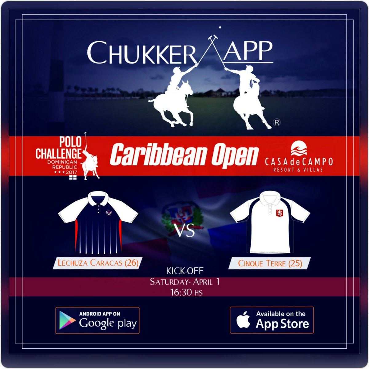 ChukkerApp's tweet photo. #Today #openinday #caribbeanOpen #PoloChallengeRD2017 @polo_challenge
#Lechuzacaracas vs #cinqueterrepolo
Follow with @ChukkerApp https://t.co/IZCYyB9tGo